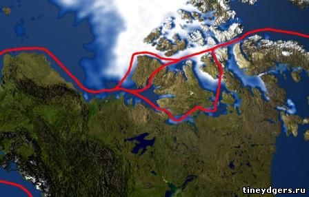 морской путь из Атлантического океана в Тихий через моря и проливы Канадского Арктического архипелага