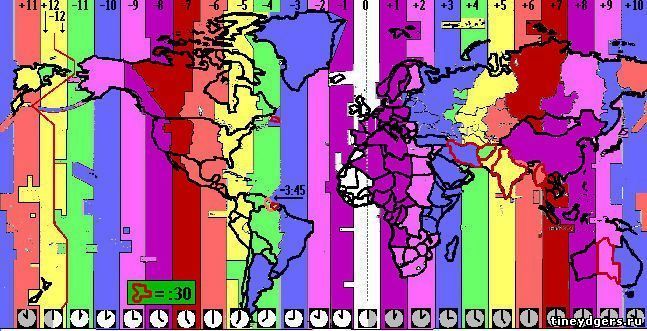 часовые пояса Земли (http://tineydgers.ru)